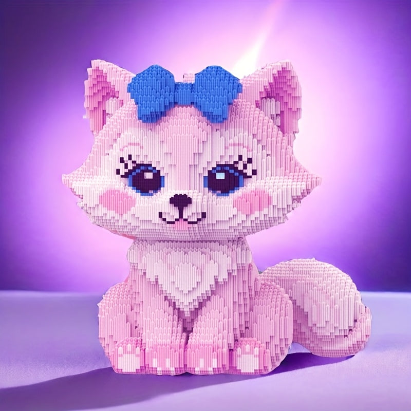 MEGA rosa Fuchs mit Schleife Bausteinset