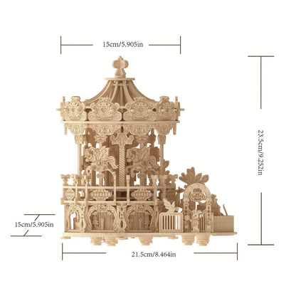 Drehkarussell 3D-Holzbausatz