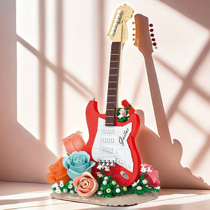 Gitarre mit Blumen Bausteinset