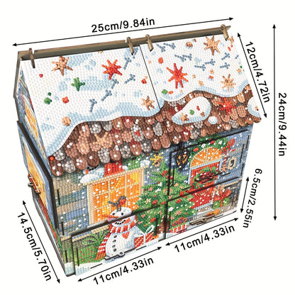 Diamond Painting Haus mit Schubladen