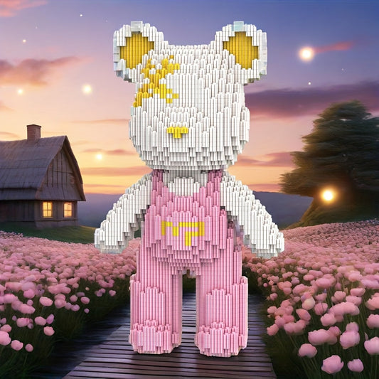 Bär mit rosa Latzhose Bausteinset