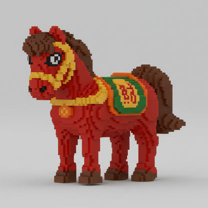 Rotes Pferd Bausteinset