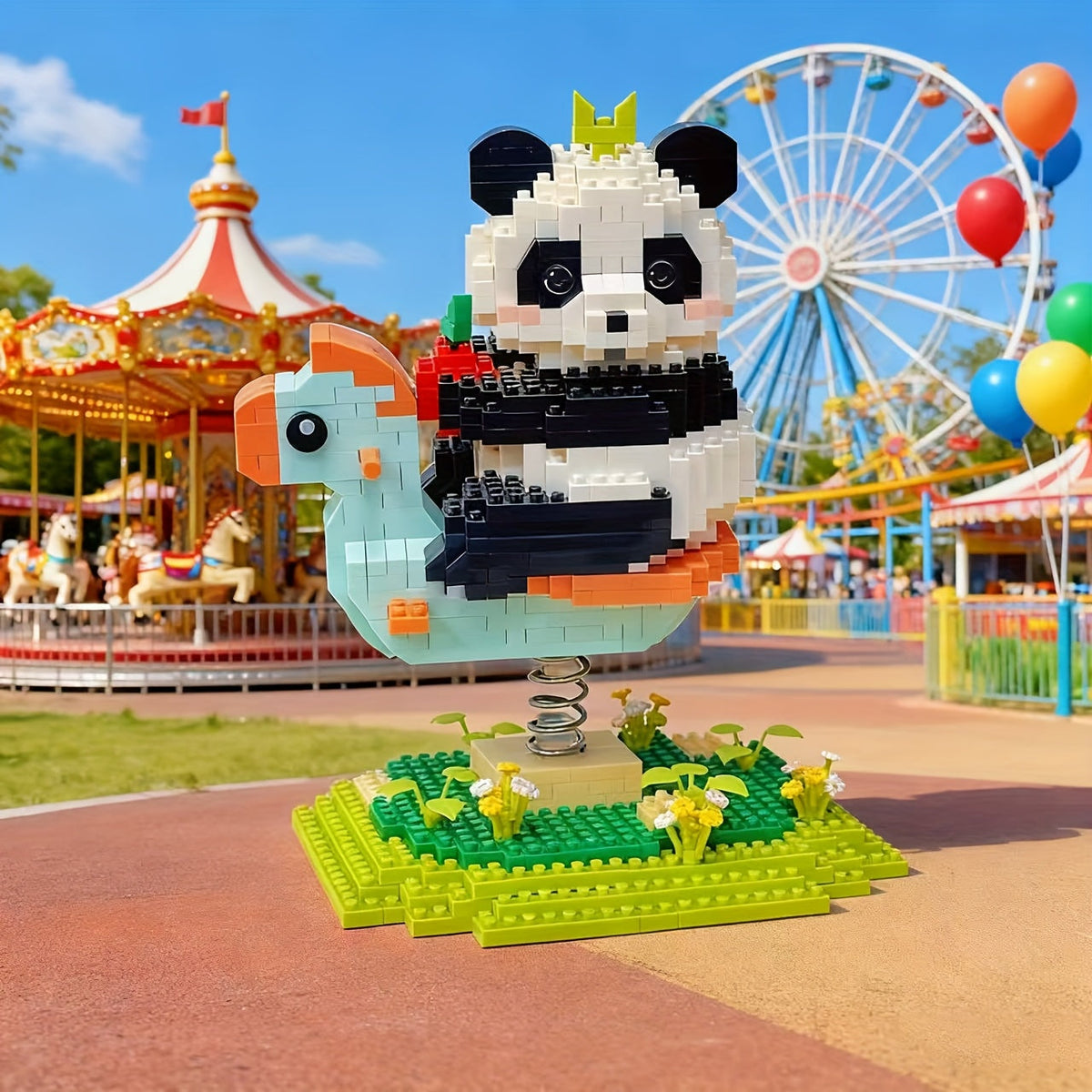 Panda auf der Wippe Bausteinset