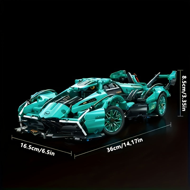 Blauer Supersportwagen Bausteinset