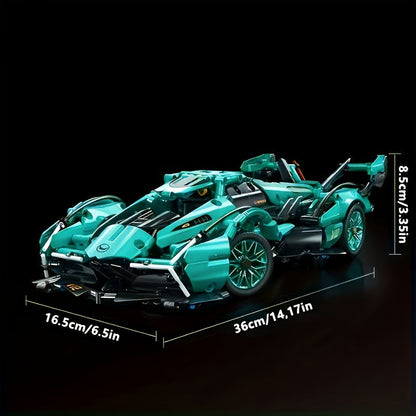 Blauer Supersportwagen Bausteinset