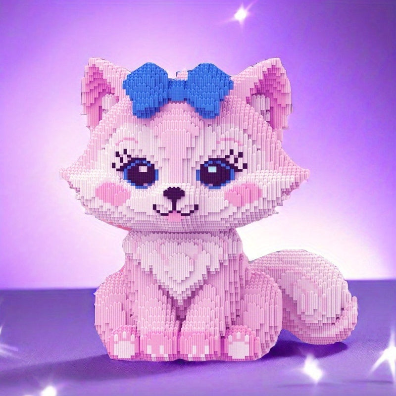 MEGA rosa Fuchs mit Schleife Bausteinset