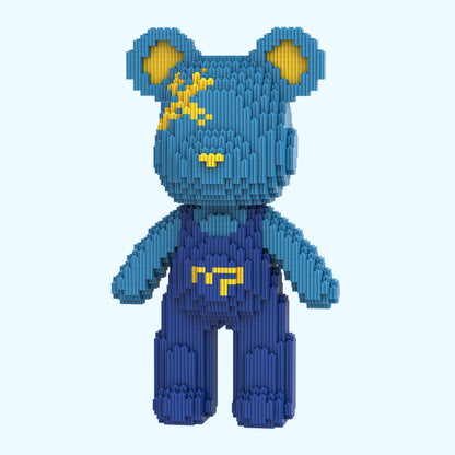 Bär mit blauer Latzhose Bausteinset
