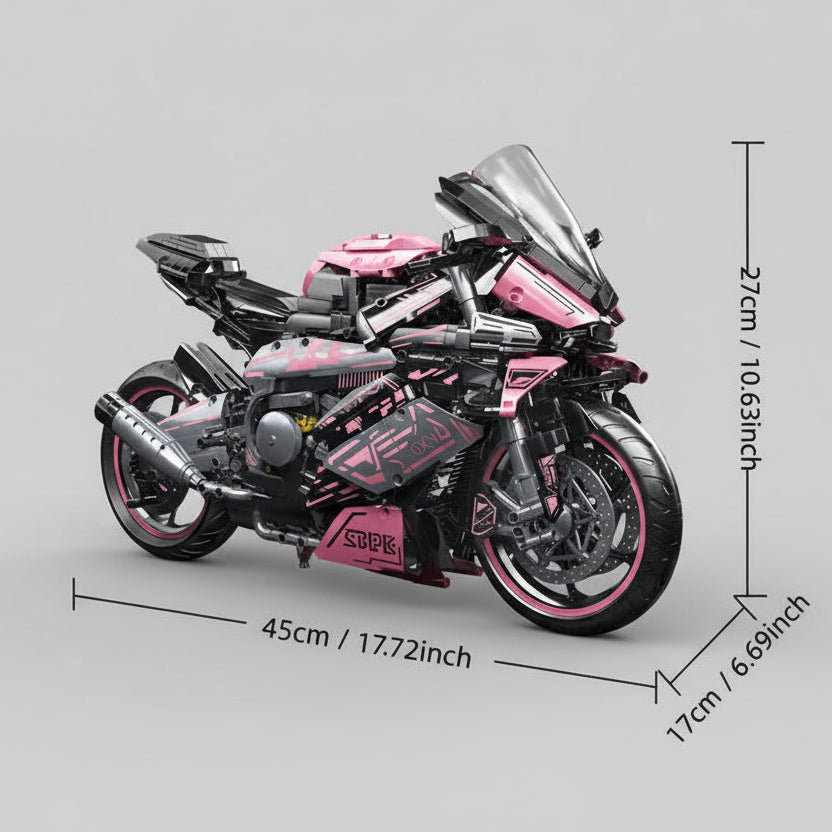 Rosa Motorrad Bausteinset