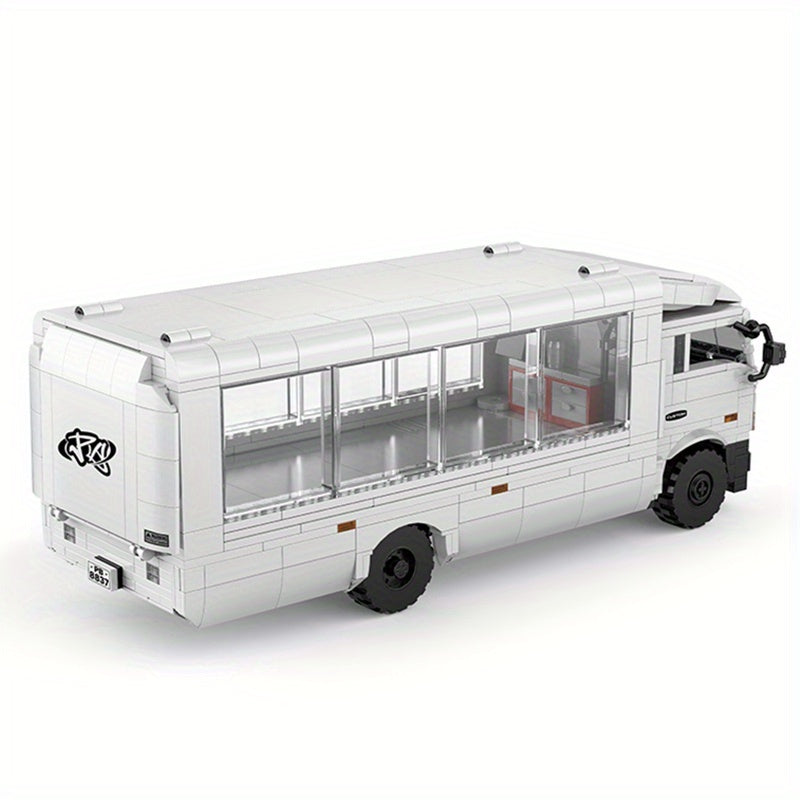 Weißer Container-LKW Bausteinset