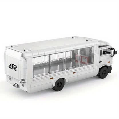 Weißer Container-LKW Bausteinset