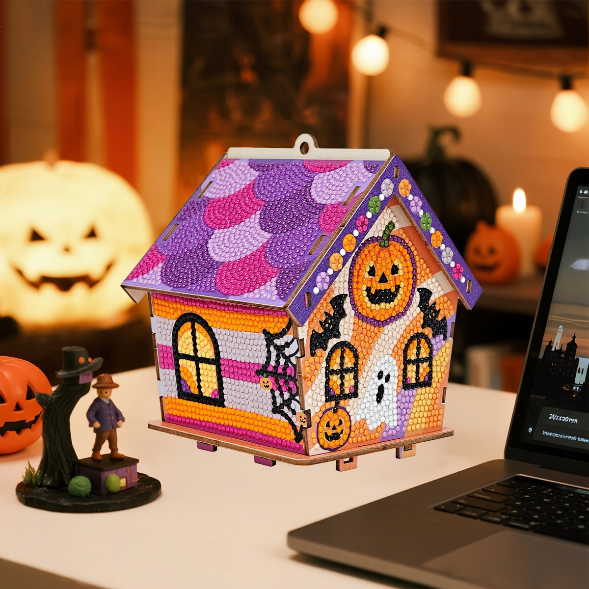 Diamond Painting Halloween-Häuschen