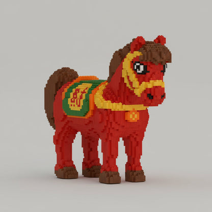 Rotes Pferd Bausteinset