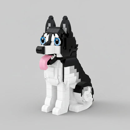 Sitzender Husky Bausteinset