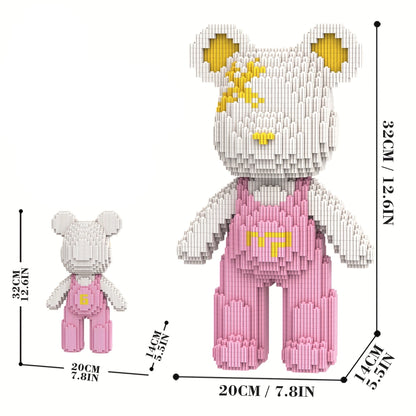Bär mit rosa Latzhose Bausteinset