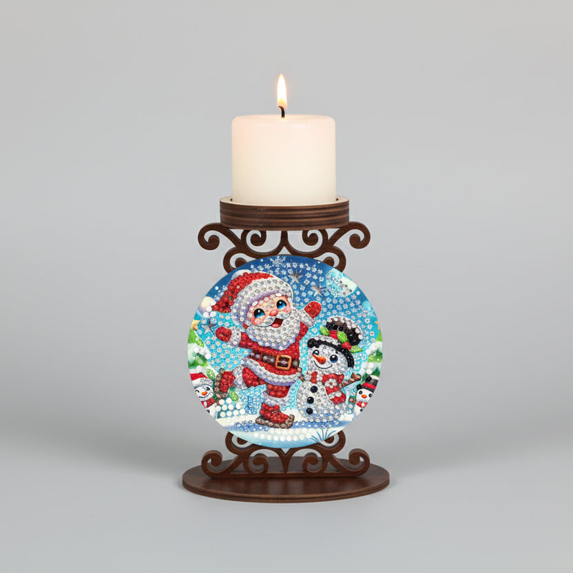 Diamond Painting Weihnachtsmann mit Schneemann