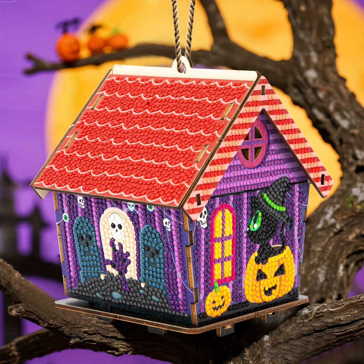 Diamond Painting Halloween-Häuschen