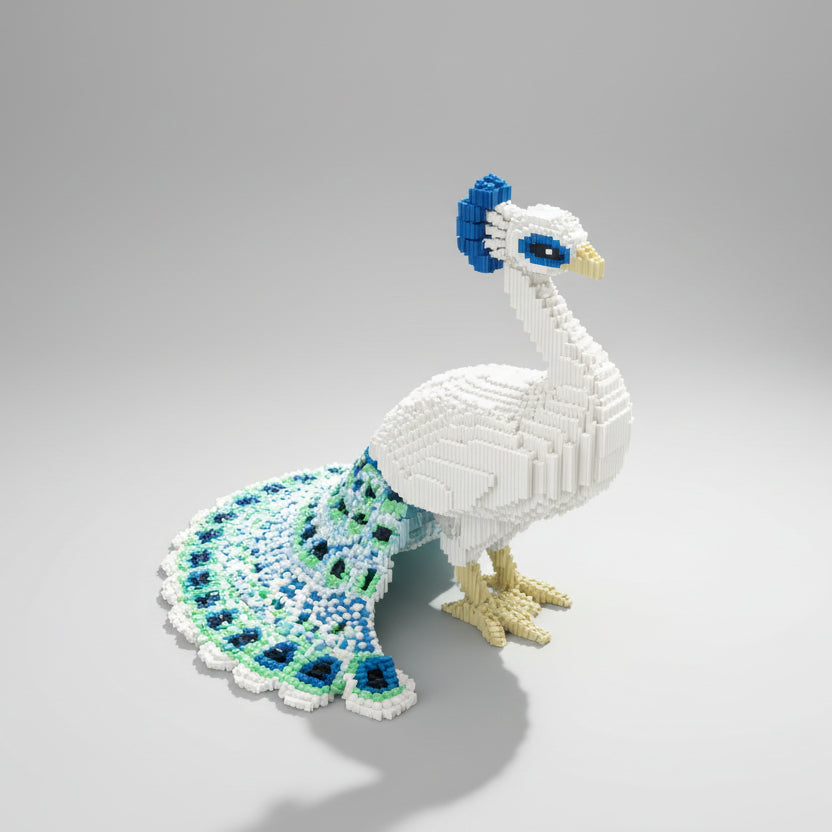 Weißer Pfau Bausteinset