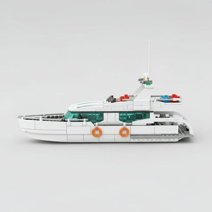 Weißes Delfin-Boot Bausteinset