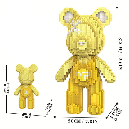 Bär mit gelber Latzhose Bausteinset