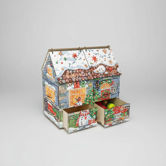 Diamond Painting Haus mit Schubladen