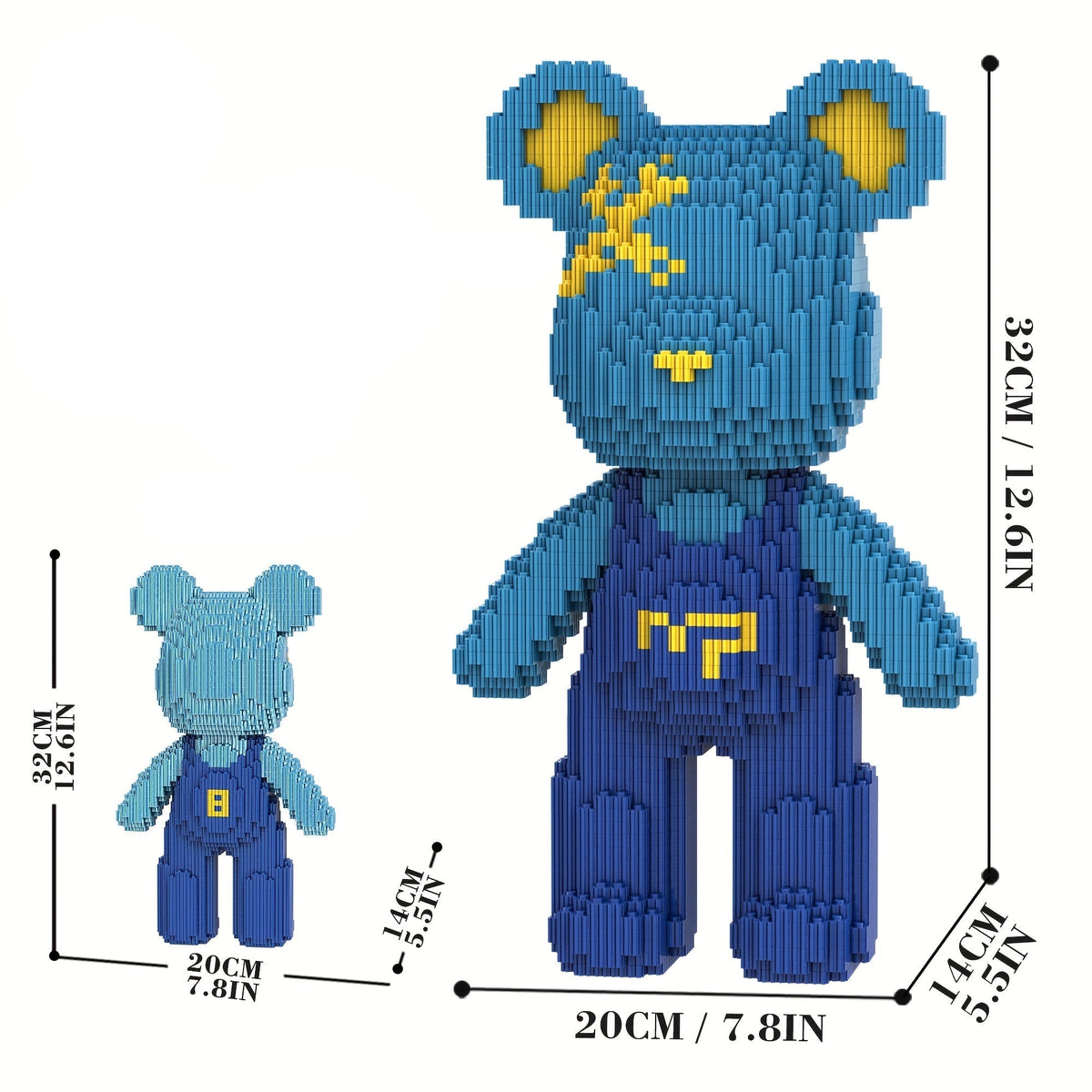 Bär mit blauer Latzhose Bausteinset