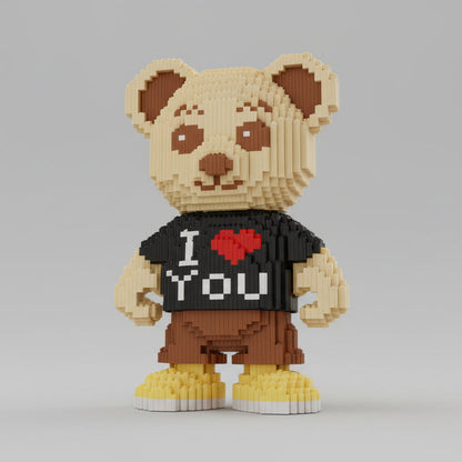 I Love You Bär mit gelben Schuhen Bausteinset