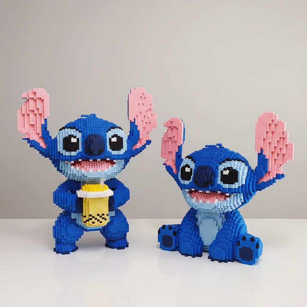 Sitzendes Blaues Wesen Bausteinset