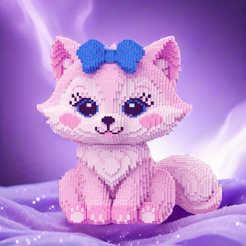 MEGA rosa Fuchs mit Schleife Bausteinset