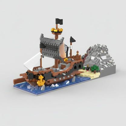 Piratenschiff auf dem Wasser Bausteinset
