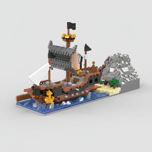 Piratenschiff auf dem Wasser Bausteinset