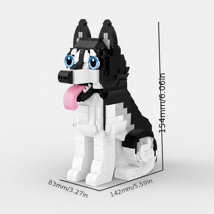 Sitzender Husky Bausteinset