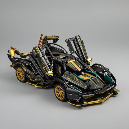 Gelb-Schwarzer Sportwagen Bausteinset
