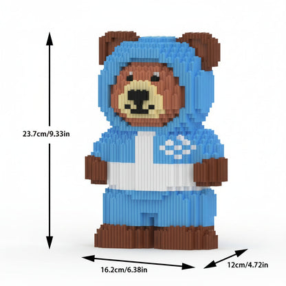 Bär mit Skianzug Bausteinset