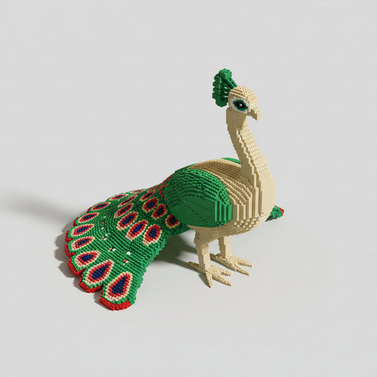 Grüner Pfau Bausteinset