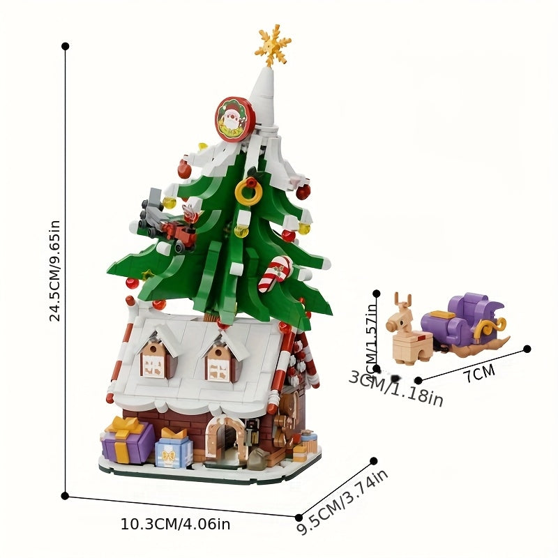 Weihnachtsbaum auf Häuschen Bausteinset