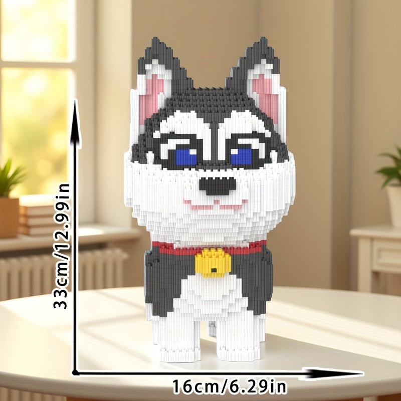 Husky mit Halsband Bausteinset