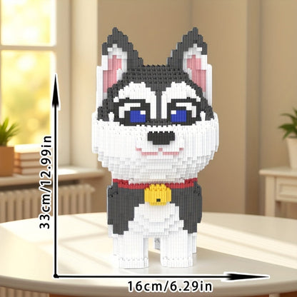 Husky mit Halsband Bausteinset