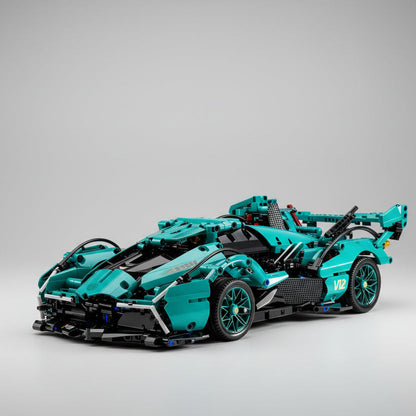 Blauer Supersportwagen Bausteinset