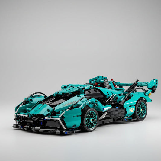 Blauer Supersportwagen Bausteinset