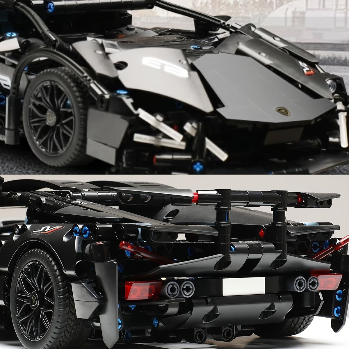 Schwarzer Supersportwagen Bausteinset