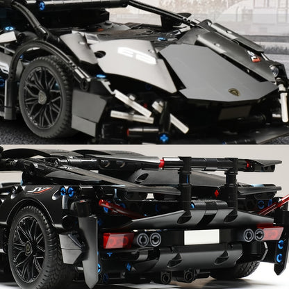 Schwarzer Supersportwagen Bausteinset