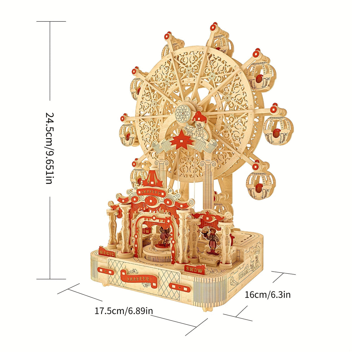 Buntes Riesenrad 3D-Holzbausatz