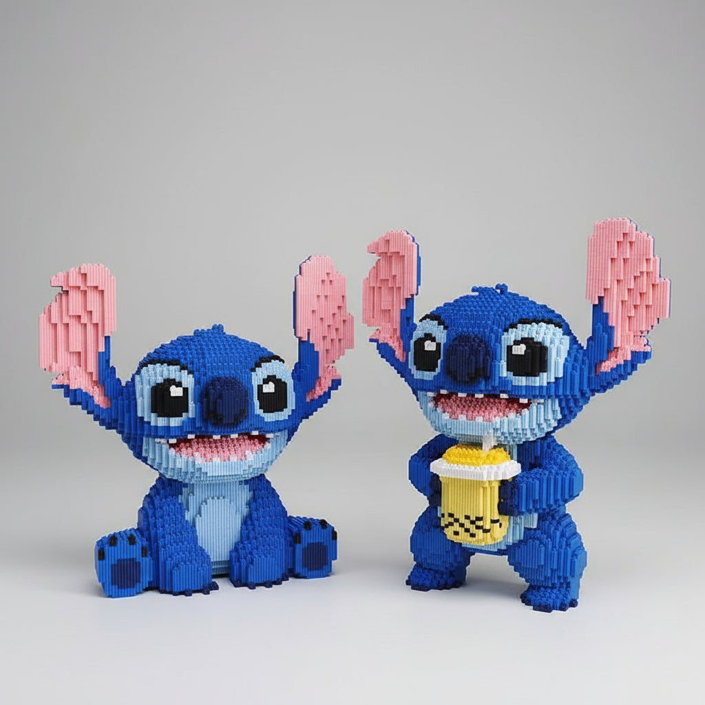 Sitzendes Blaues Wesen Bausteinset