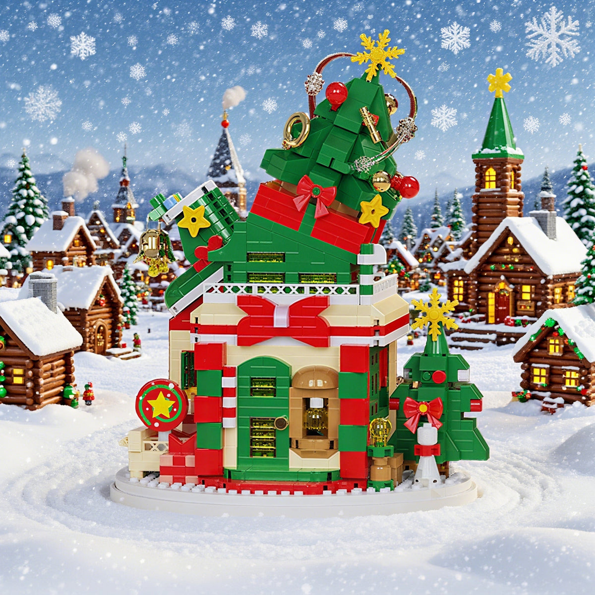 Weihnachtshäuser Bausteinset