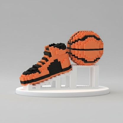 Orangen Basketball-Schuh & Ball Bausteinset