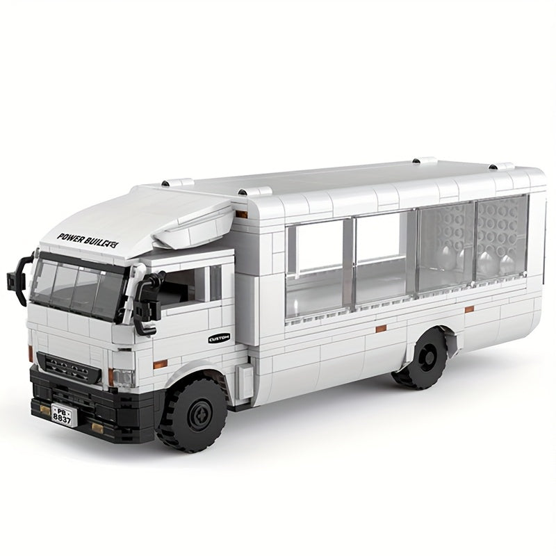 Weißer Container-LKW Bausteinset