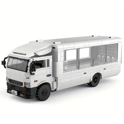 Weißer Container-LKW Bausteinset