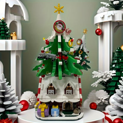 Weihnachtsbaum auf Häuschen Bausteinset