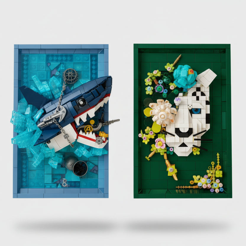3D Gemälde Hai Bausteinset