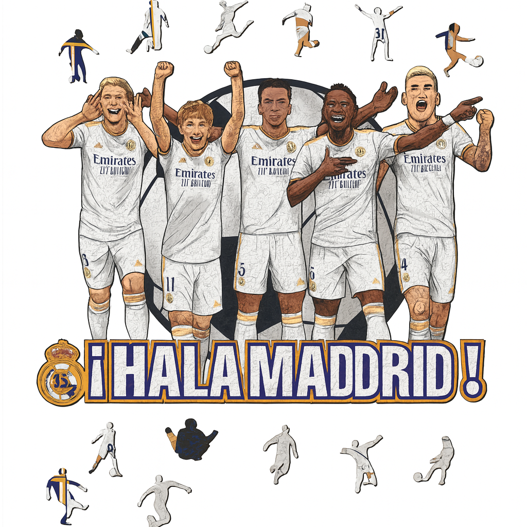 Real Madrid 5 Spieler Holzpuzzle